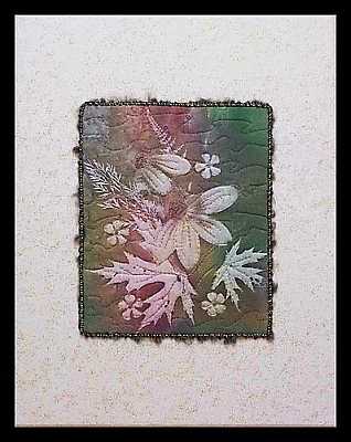 Earthy Rudbeckia Sunprint Canvas Mounted Mini Art Quilt, Sue Andrus Gardens